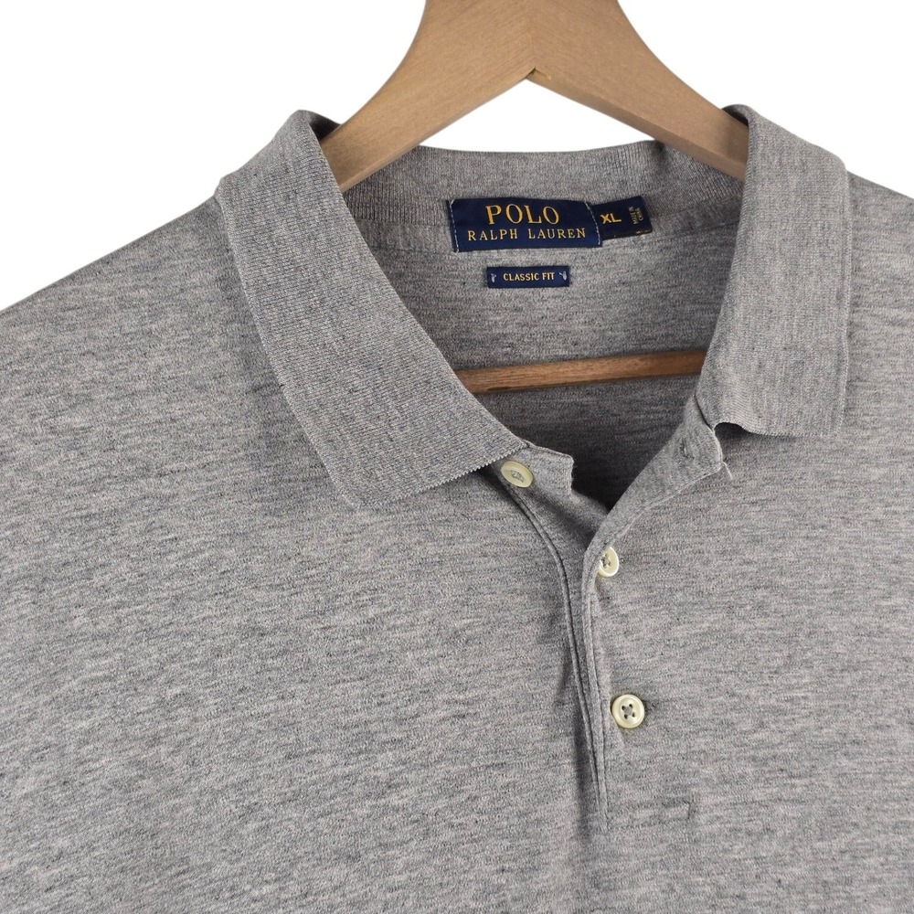 Polo Ralph Lauren Mens Classic Fit Polo Shirt Gray‎ Collared Short Sleeve XL